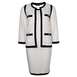 Chanel Strick-Set in Blau und Off-White