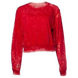 Autre Marque Roter zerrissener Baumwollpullover Citizen