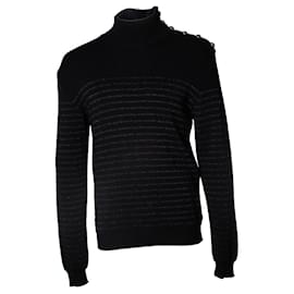 Balmain  Gestreifter Lurex-Rollkragenpullover