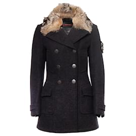 Cappotto in lana e alpaca grigio Prada