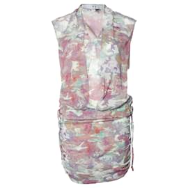 Vestido drapeado de cisne IRO en estampado de camuflaje