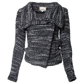 IRO graue Strick-Chanice-Bikerjacke