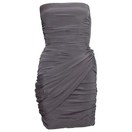 Abito drappeggiato senza spalline Blumarine
