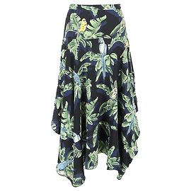 Stella Mc Cartney Falda midi asimétrica estampada Birds of Paradise en seda multicolor de Stella McCartney