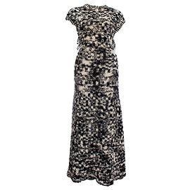 Maxikleid aus schwarzem und weißem Boucle-Strick von Chanel