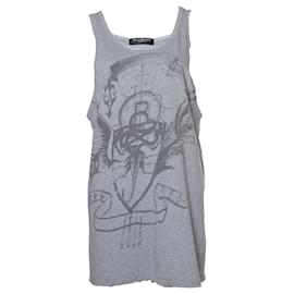 Camiseta sin mangas Balmain en gris con estampado