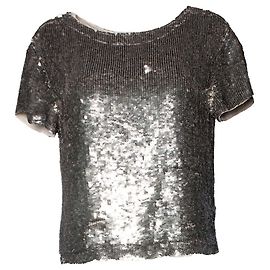 Alice + Olivia Top de lentejuelas Alice & Olivia con mangas cortas