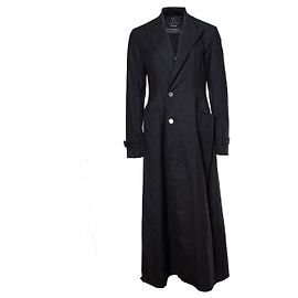Grauer Maxi-Trenchcoat von Yohji Yamamoto
