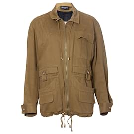 Chaqueta de algodón verde Balmain
