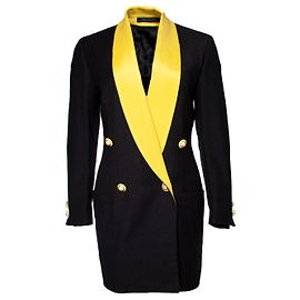 Maxi-Blazer Gianni Versace Couture mit gelbem Kragen
