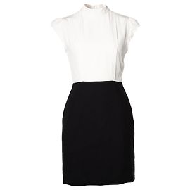Vestido lápiz negro y blanco Sandro