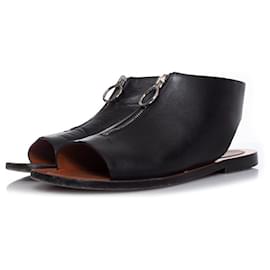 Schwarze Leder-Sandalen mit Reißverschluss von Celine - Céline