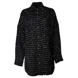 IRO Amice Tweed-Overshirt in Schwarz - Iro