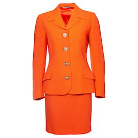 Oranger Blazer und Rock von Gianni Versace Couture