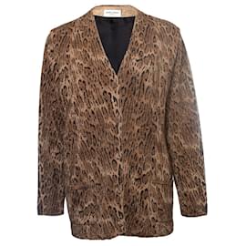 Leopardenmuster Lame-Wollcardigan von Saint Laurent