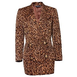 Maxi-Blazer mit Leopardenmuster Gianni Versace Couture