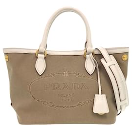 Borsa a spalla in pelle jacquard con logo Prada