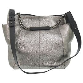 Borsa a spalla in pelle argento Jimmy Choo