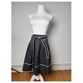 Saia Vintage Courreges Preta Branca 36/S