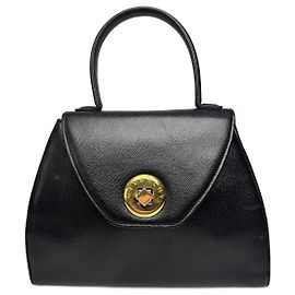 Bolso de cuero vintage Givenchy con estampado de serpiente negro