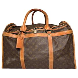 Borsa da viaggio in pelle monogramma Louis Vuitton vintage marrone