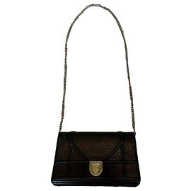Clutch Dior Diorama in pelle nera