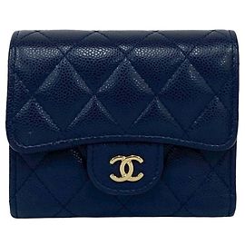 Chanel Matelassé Coco Caviar Leder Dreifach-Brieftasche
