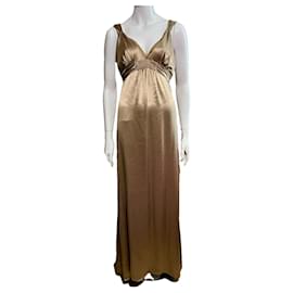Vera Wang Beeindruckendes vintage golden Abendkleid