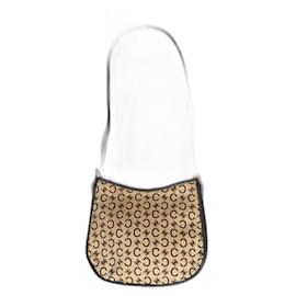 Céline Ava Triomphe Monogramm Canvas und Leder Baguette Tasche Beige