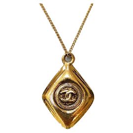 Pendente Chanel logo CC a diamante metallo dorato