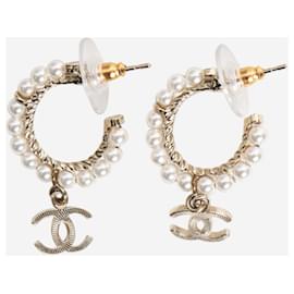 Orecchini a cerchio con perle dorate - Chanel