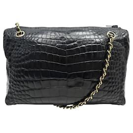 Chanel Bowling Mademoiselle Borsa in Pelle di Coccodrillo Nera