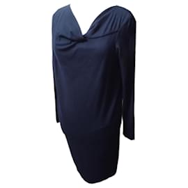 Navy Winter Knit Dress Jil Sander 100% Wool Size 40