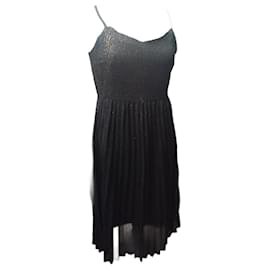 Midikleid für den Abend Karl Marc John Größe 38 schwarz plissiert mit kupferfarbenen Pailletten - Autre Marque