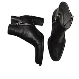 Free Lance botines de cuero negro freelance con tacones talla 37.5