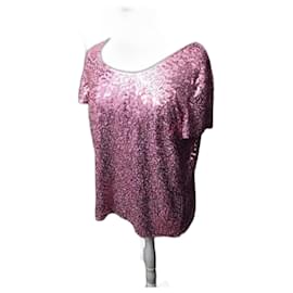Top T-Shirt à Sequins Roses Yves Saint Laurent T40 42