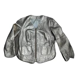 Zadig & Voltaire Perfecto Jacke Größe M / 38 Goldenes Lammleder