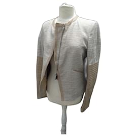 Perfekte ecru-Jacke mit silbernen Fäden After Pant's Größe 42 40 Modell Victoria aus Leder und Wolle - Autre Marque
