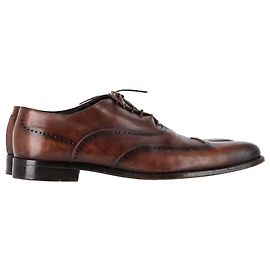 Scarpe Oxford Wingtip Ermenegildo Zegna in pelle marrone