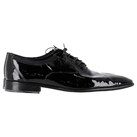 Scarpe Oxford stringate Salvatore Ferragamo in pelle verniciata nera