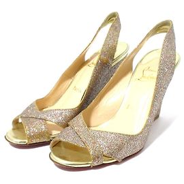 Sandalias de cuña con glitter Christian Louboutin