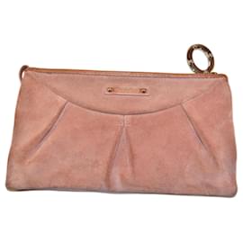 Pochette Sergio Rossi in scamosciato marrone
