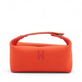 Trousse de Toilette Bride PM Wool Beauty Case PM Black & Orange - Hermès