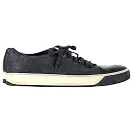 Sneakers Lanvin DBB1 in pelle blu navy con stampa coccodrillo