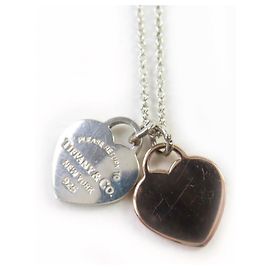 Tiffany & Co Pendente Doppio Cuore Tag Ritorno a Tiffany