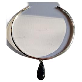 Gucci Pendente vintage a goccia in onice e oro bianco 750/00
