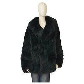 Michael Kors Abrigo de piel sintética de doble botonadura verde esmeralda unisex talla M