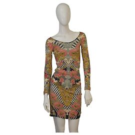 Vestido bodycon de jersey con estampado floral geométrico multicolor de Alexander McQueen talla 40