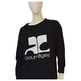 Sudadera Negra con Logo Courrèges Talla 1 – Corte Oversized – Gráfico Icónico AC - Courreges