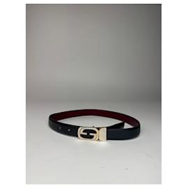 Vintage Gucci Leder Gürtel Schwarz Lila
